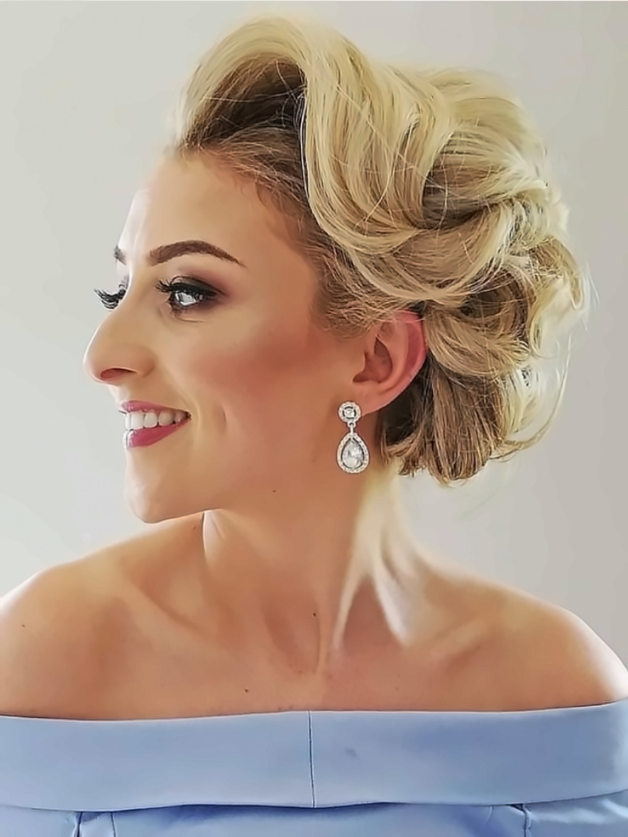Vintage Updo bridal hair by Laura Lou Bridal, Killarney