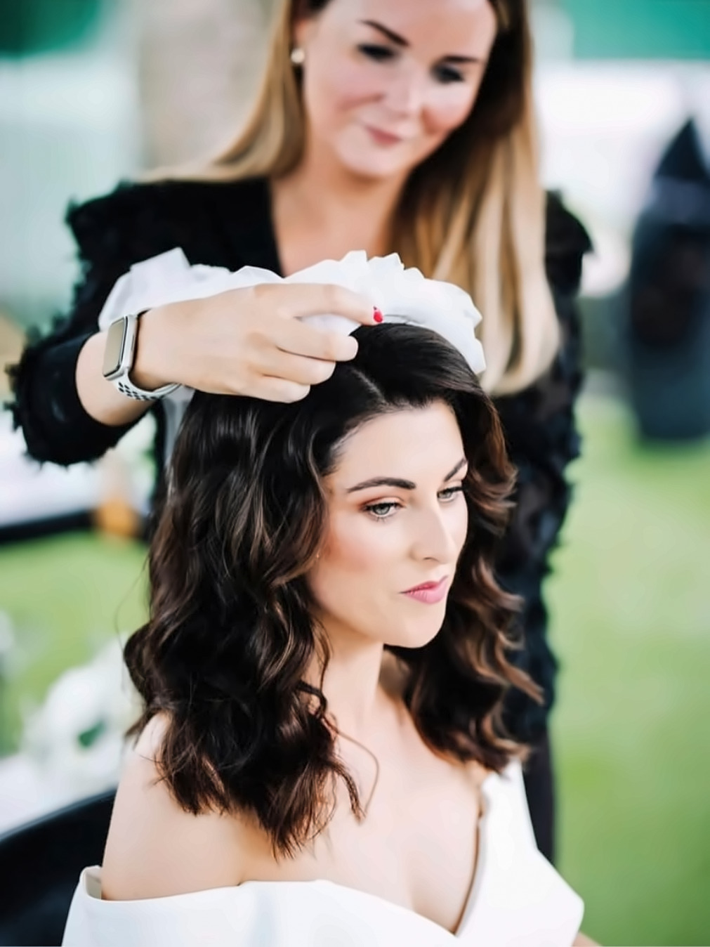 Soft Bouncy Waves bridal hair by Laura Lou Bridal, Killarney